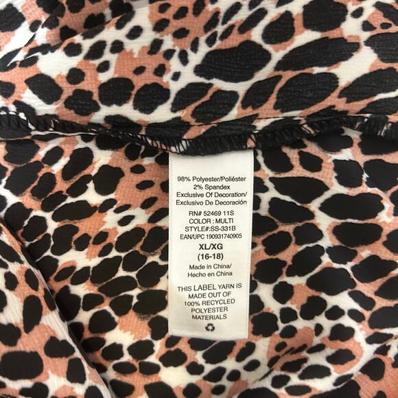 Y2K Scoop Women Leopard Cropped Cami Top XL Lace Trim Night Club Coquette Layer - Picture 8 of 10